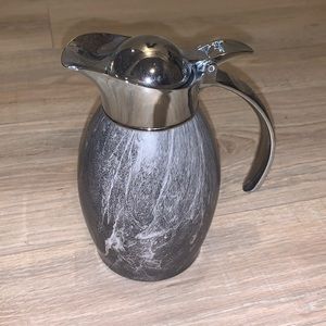 Stainless steel grey marble lift top liquid server carafe